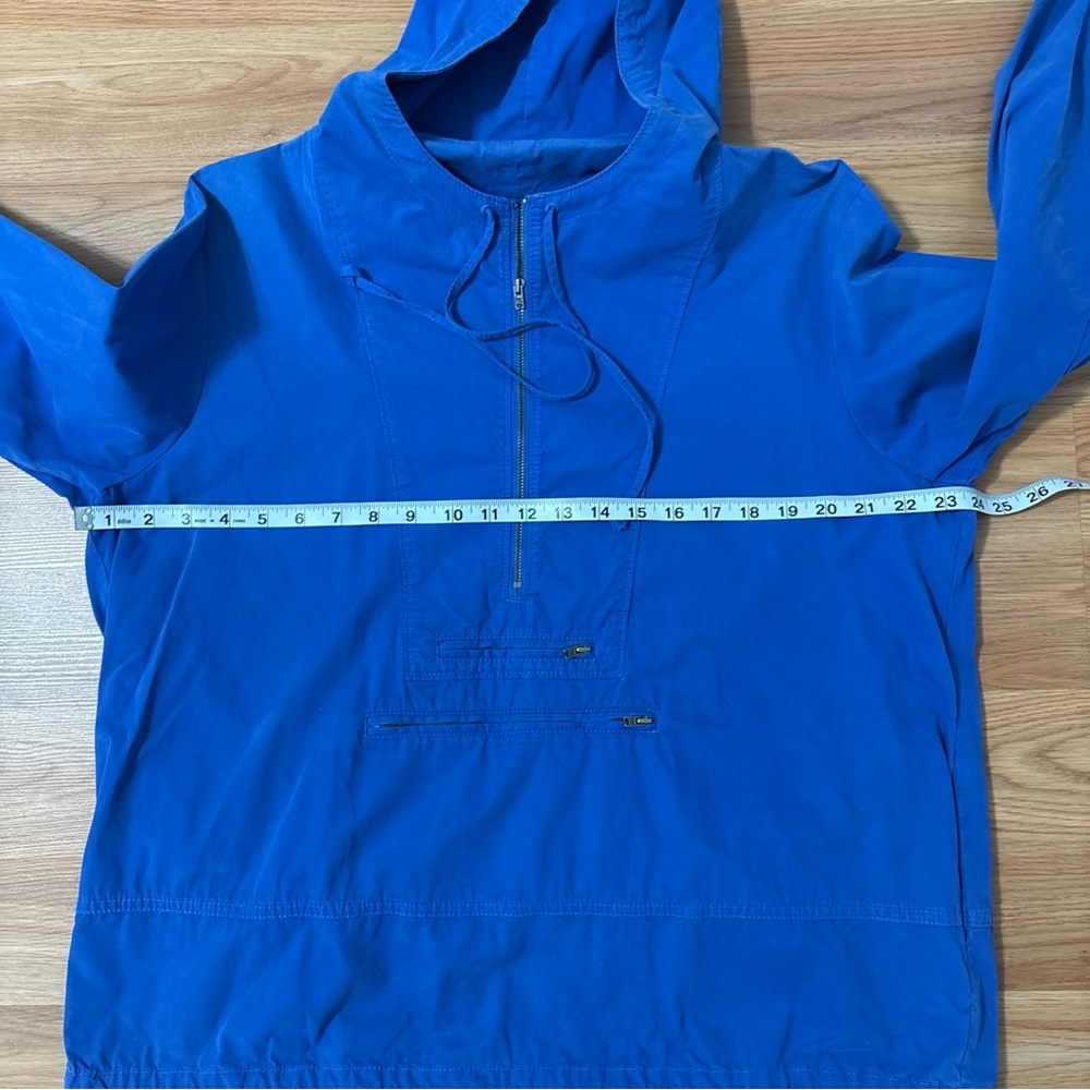 J Crew Women's Size Large Navy Blue Pullover Hooded Anorak Jacket - Picture 4 of 9